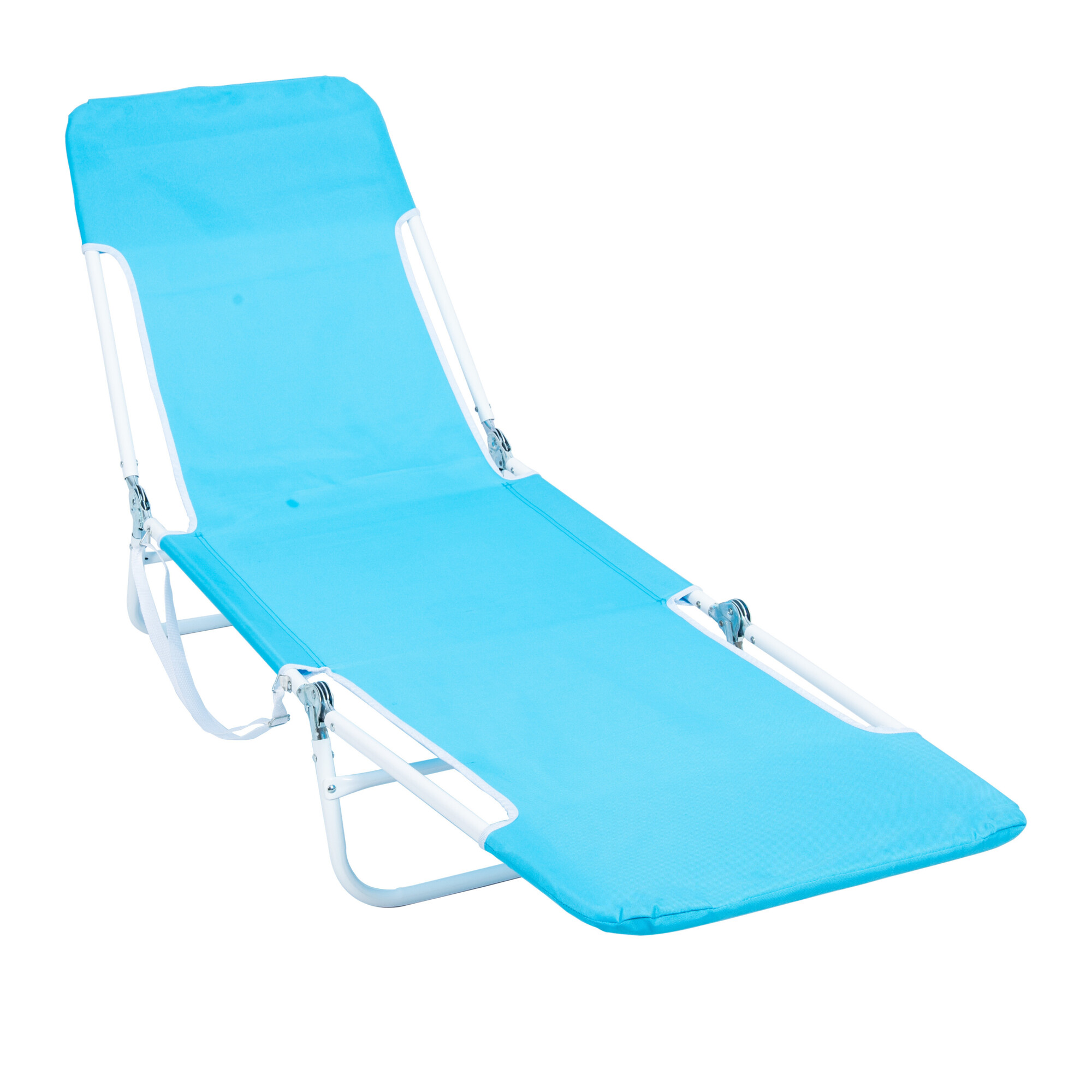 Rio Brands, Folding beach lounger Blue, Primary Color Other, Material Steel, Width 21 in, Model# SC324-FSBL-1